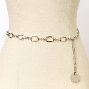 Nine West Chain Belt with  Silver Metallic Infinity Design Links L / XL